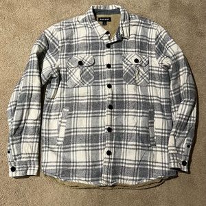 Mens Wilson’s Leather Sherpa Lined Flannel Shacket